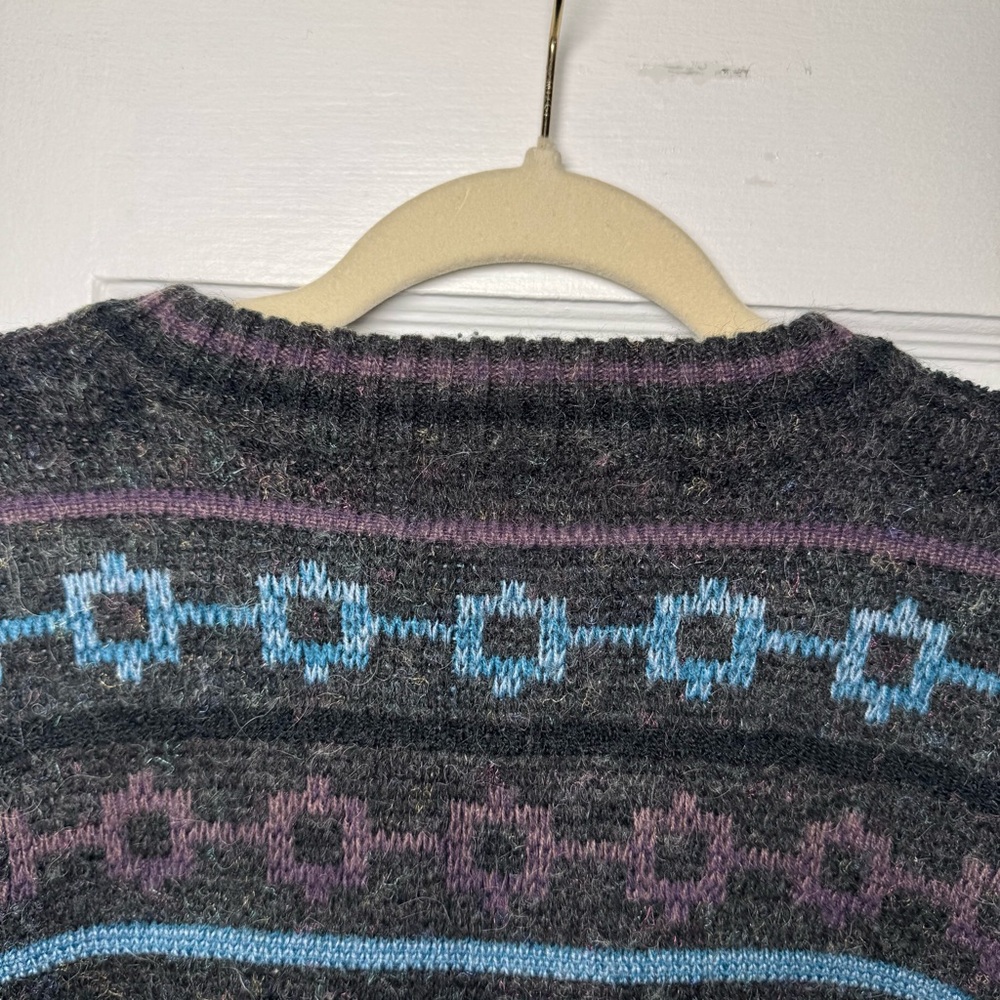 Vintage Expressions International Fisherman Aztec Print Crewneck Sweater Large - Picture 7 of 8